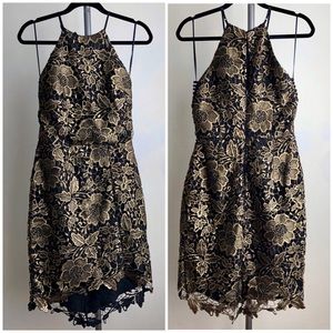 Adelyn Rae gold lace dress, sz S
